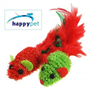 Happypet Festive Fun Cat Toy Twinkle Mice Duo