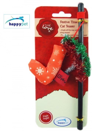 Happypet Festive Tinsel Cat Teaser Stocking